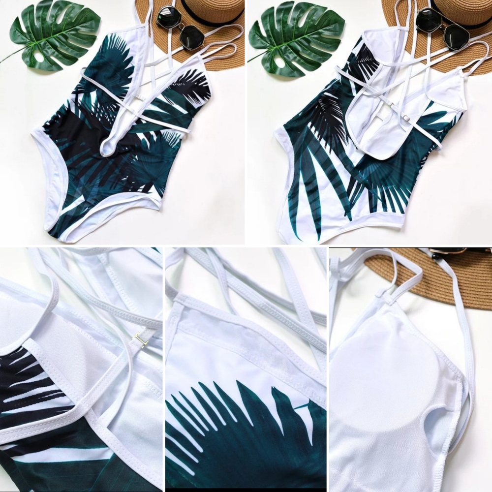 HP🎉🎉🆕️☀️🌴Tropical Palm Leaf Swimsuit - Picture 7 of 8